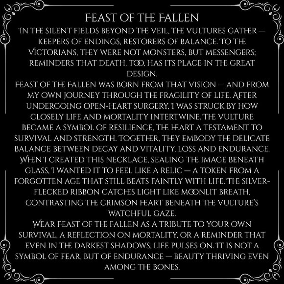 Feast of the Fallen – Gothic Vulture & Anatomical Heart Necklace - Picture 4 of 4